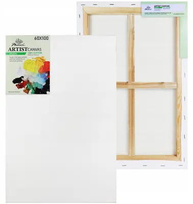 Produktbild von Leinwand 60x100 cm Phoenix Keilrahmen Baumwolle 280g/m² 3-fach grundiert Malkarton Künstlerbedarf für Acryl und Öl