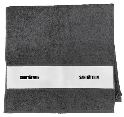 Produktbild von Huuraa Handtuch Sanitäterin Schriftzug 50x100cm Graphite Baumwolle Handtuch Geschenkidee