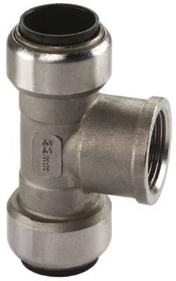 Produktbild von Edelstahl Steckfitting Tectite T-Stück Innengewinde 35 mm - 1/2' - 35 mm DVGW