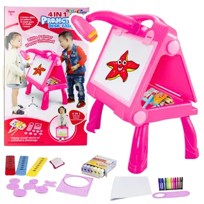 Produktbild von Tafelstaffelei, Projektortisch zum Malen und Zeichnen, 4in1, 49 cm