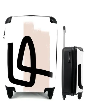 Produktbild von MuchoWow® Koffer Handgepäck Trolley Rollkoffer Kleine Reisekoffer mit 4 Rollen - Abstrakt - Pastell - Rosa - Cabin Size < 55x40x23 cm & 55x40x20 cm - Fotokoffer - Kabinenkoffer - Boardgepäck - Reise-Box - Reisekoffer - Reisegepäck - Koffer mit Bild - Trolley für Kinder