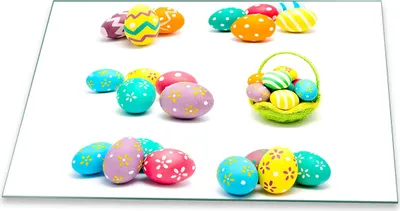 Produktbild von Herdabdeckplatte Glaskeramik 1 Teilig 80x52 Ostern Bunt Abdeckung Glas Spritzschutz