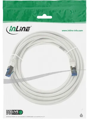 Produktbild von InLine Patchkabel, S/FTP (PiMf), Cat.6A, halogenfrei, weiß, 5m, 5 m, Cat6a, S/FTP (S-STP), RJ-45, RJ-45, Weiß