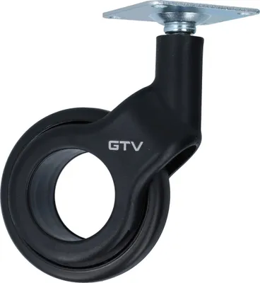 Produktbild von Lenkrolle Ø 60mm Design-Möbelrolle Schwarz Möbeltransportrolle kugelgelagert Bockrolle