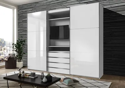 Immagine prodotto di Armadio ad ante scorrevoli Armadio Magie vetro 300cm bianco vetro bianco