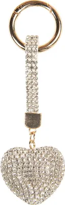 Productafbeelding van Clayre & Eef sleutelhanger, hartvormig, 4x3x13 cm, zilverkleurig, kunststof