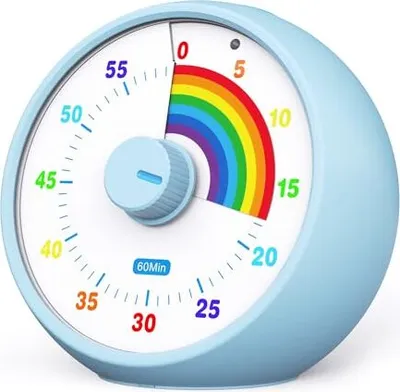 Produktbild von Visual Timer Kinder, 60 Minuten Countdown -Klassenzimmer, Büro, Küche, Schreibtisch Kinder Zeit Manager -Werkzeuge Ruhebetrieb, Pomodoro Regenbogenmus