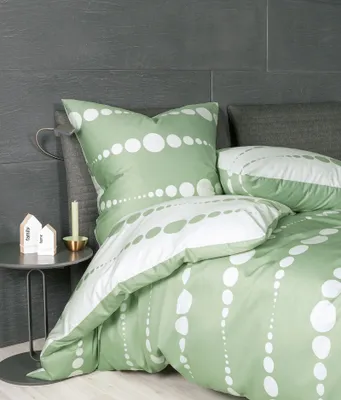 Produktbild von Janine Design Mako-Satin Bettwäsche-Garnitur J.D. 87091 Farbe nebelgrün Größe 135x200 + 80x80 cm