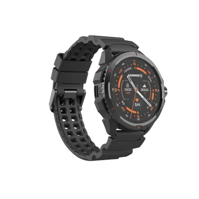 Produktbild von Hammer, Sport-Smartwatch mit GPS 5 ATM Wasserdichtigkeit 14 Tage Akkulaufzeit, Schwarz