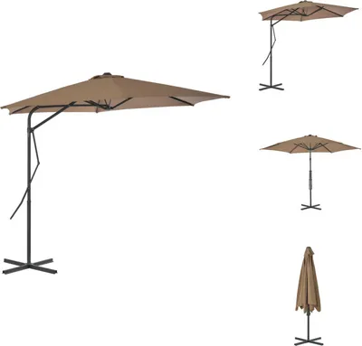 Produktbild von vidaXL Sonnenschirm mit Stahlmast 300 cm Taupe - Sonnenschirme & Sonnenschutze