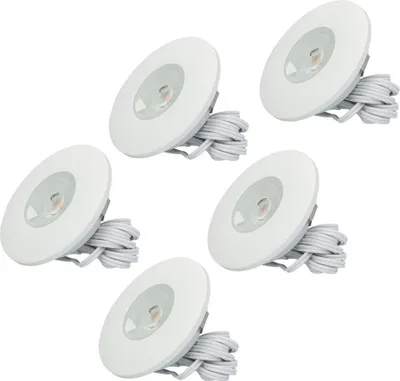 Produktbild von hoftronic LED Einbaustrahler 3W 2700K IP44 Weiß 5er Set