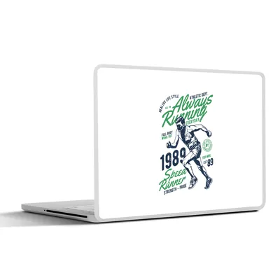 Produktbild von MuchoWow® Laptop Aufkleber Sticker Cover Laufen - Retro - Sport 30x22 cm - Laptop-Sticker