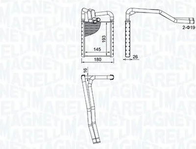 Produktbild von MAGNETI MARELLI 350218508000 Wärmetauscher Innenraumheizung Kühler für HYUNDAI i20 (PB, PBT)