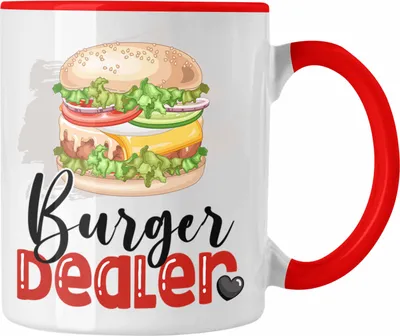 Produktbild von Trendation - Burger Dealer Tasse Geschenk für Besten Burgerverkäufer Geburtstag Spruch Geschenkidee (Rot)