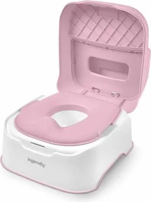 Produktbild von Tritthocker und Töpfchentrainer mit abnehmbarer Schüssel, rutschfest, ergonomischer Sitz, Rosa