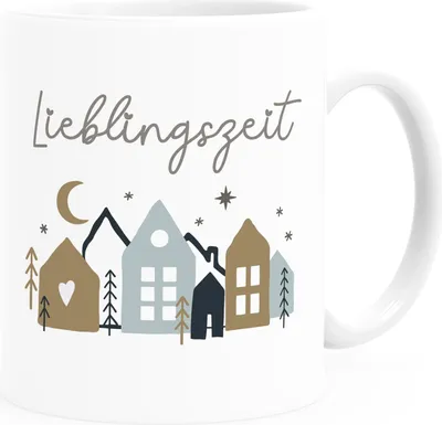 Produktbild von Kaffee-Tasse Lieblingszeit Winterzeit Weihnachten Geschenk Adventskalender Wichteln SpecialMe® weiß standard