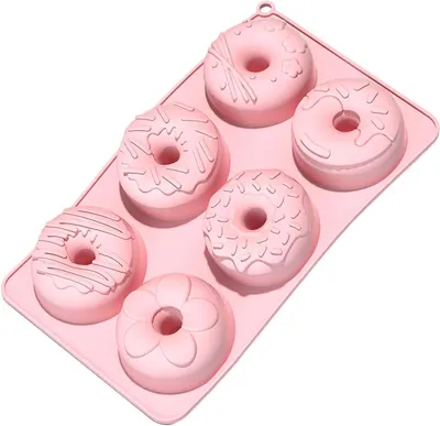 Productafbeelding van Donut Bakvorm - Donut Mal - Zelf Donuts Bakken - Antiaanbaklaag - 6 Holtes - Roze