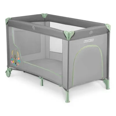 Obrázek produktu pro Ricokids RK-240 Cestovní postýlka + matrace a taška 125 × 65 × 78 cm, šedo‑mátová