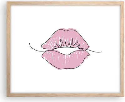 Produktbild von Gerahmtes Poster - Rahmen in heller Eiche - Mund Bild Modern - 50x40 cm - Wand Bild - Wanddeko - Wandbilder - Kunstposter - Wandposter - Bilderrahmen - Bilder - Kunstdruck - P2NAA50x40-4543