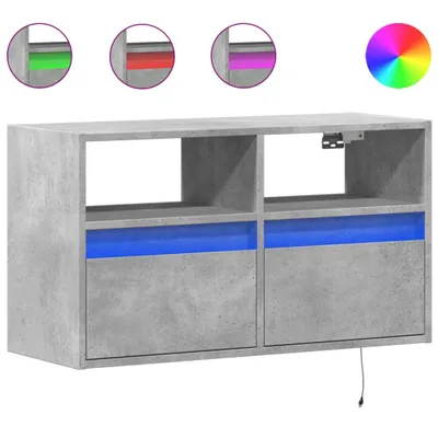 Obrázek produktu pro vidaXL TV nástěnná skříňka s LED osvětlením betonově šedá 80x31x45 cm