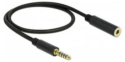 Immagine prodotto di Delock Verlängerungskabel Klinke 4,4 mm 5 Pin Stecker zu Buchse 0,5 m schwarz