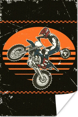 Produktbild von MuchoWow® Poster Vintage - Motor - Muster 120x180 cm - Kunstposter