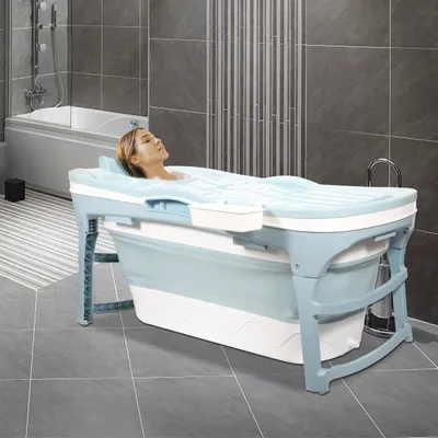 Immagine prodotto di SWANEW 118 cm Vasca da bagno pieghevole per adulti Ideale per bagni piccoli, pratica e portatile