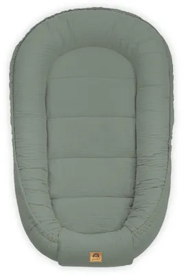 Produktbild von PIMKO Babynest Babynestchen für Baby Kuschelnest Babykokon für Säuglinge und Neugeborene Nestchen 60 x 90 cm 100% Baumwolle Musselin - grüne Pistazie