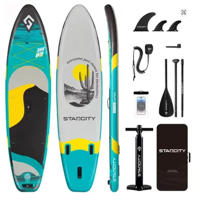Obrázok produktu pre COIL SUP-Board – nafukovacia súprava SUP – kompletná súprava na Stand Up Paddle – s pádlom – s pumpou – vodotesné puzdro na mobil – stabilná – 335 cm – 170 kg – modrá/sivá