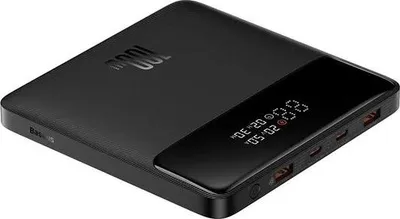 Image de BANQUE D'ÉNERGIE Baseus Blade, 20000mAh, PD 100W, ultra mince, 2 x USB ; 2 x USB Type-C, affichage numérique pour l'état de la batterie, total 5A, noir, "PPBL000301" - 6932172628031