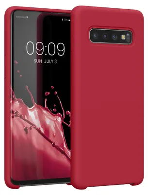 Produktbild von kwmobile Handyhülle für Samsung Galaxy S10 Hülle - Case Silikon - Kabelloses Laden - Schutzhülle Cover in Rot