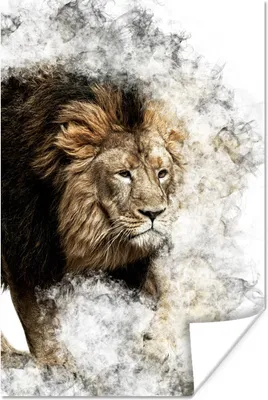 Produktbild von MuchoWow® Poster Löwe - Rauch - Abstrakt 20x30 cm - Papierdruck