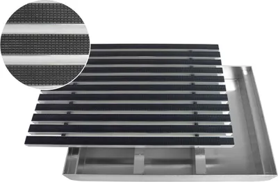 Produktbild von ACO Eingangsmatte Vario + Emco Bodenwanne 75mm Aluminium, Gummi Schwarz,Größe:100x50cm