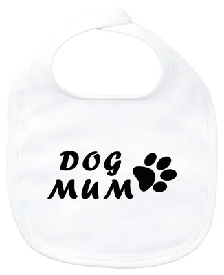Produktbild von Huuraa Baby Lätzchen Dog Mum Tapse White Klettverschluss  Baumwolle Latz Geschenkidee