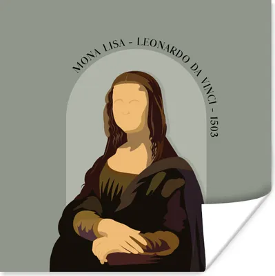 Produktbild von MuchoWow® Poster Pastell - Mona Lisa - Grün - Alte Meister 50x50 cm - Wohnzimmerdekoration