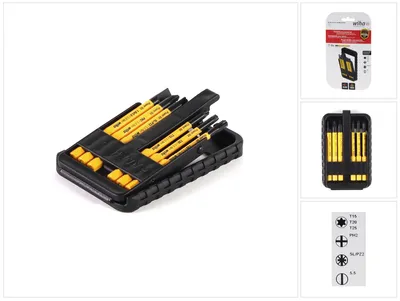 Produktbild von Wiha Power slimBit electric Bit Set gemischt 6 tlg. ( 44106 ) Schlitz / Phillips / Pozidriv / Torx