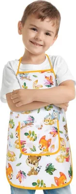Produktbild von Kinderschürze - 47 x 60 cm, für Kinder im Alter von 5 - 8 Jahren - Weiß,Gelb