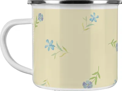 Produktbild von Mr. & Mrs. Panda Teetasse Vogel Blaumeise - Blumig - Geschenk, Liebe Grüße, Haferl, Frühling, Ostern, Teebecher, Emaille Tasse, Ostergrüße, Pott, Motivtasse, Osterhase