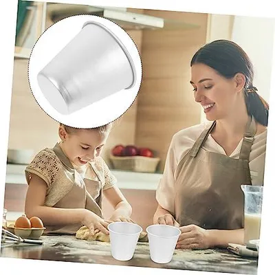 Produktbild von 4 Stück Backzubehör aus Aluminiumlegierung Starke und Robuste Muffinformen und Eierkuchenformen in Silber für Backen zu Hause