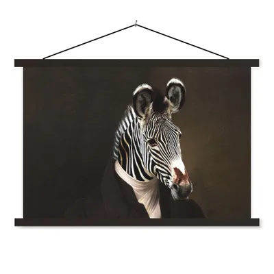 Produktbild von MuchoWow® Textilposter Alte Meister - Zebra - Kunst 120x80 cm mit schwarzem Rahmen - Wanddeko