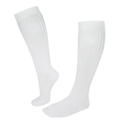Produktbild von Damen Kniestrümpfe aus Baumwolle Rippe Weiß Größe 39-42