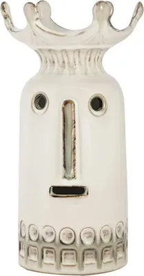 Produktbild von VILLA ALTACHIARA dekorative cremefarbene Keramik Blumenvase 21 cm