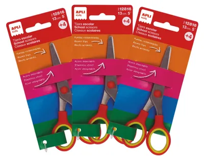 Produktbild von APLI Kids 20596 Schulscheren mit abgerundeter Spitze, ergonomischer zweifarbiger