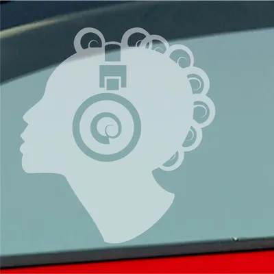 Produktbild von Auto Aufkleber Djane Musik DJ Music 10x11 cm Milchglas Sticker Heckscheibenaufkleber