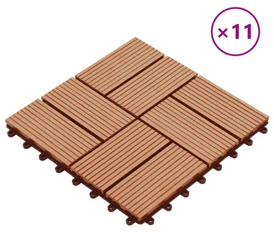 Obrázek produktu pro vidaXL Terasová dlažba, 11 ks, teak, 30 x 30 cm, WPC