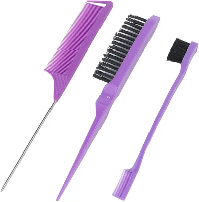 Productafbeelding van 3-delige kamset met rattenstaartkam, haarverfborstels en haarstyling