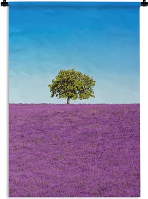 Produktbild von MuchoWow® Wandteppich Wandbehang Baum - Lila - Himmel - Lavendel 60x90 cm Tapisserie Dekoration Wandtuch - Foto-Teppich - Abwaschbar