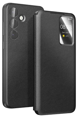 Produktbild von Avizar, Smart View Etui mit Kartenfach für Galaxy S25 FE, Schwarz
