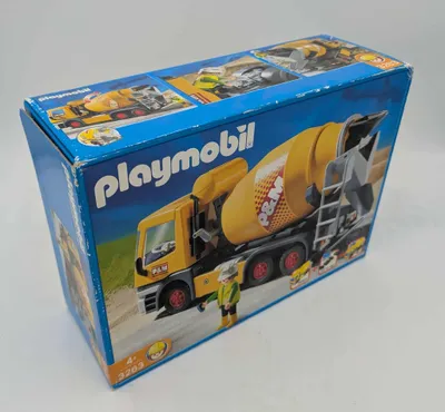Produktbild von PLAYMOBIL Betonmischer Baufahrzeug mit drehbarer Trommel, Bauarbeiter-Figur, RC-fähig