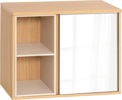 Produktbild von Hochschrank mdf 1 tür mit spiegel und innenregal + 2 nischen - rivoli - Tendance